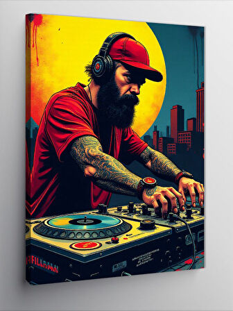 Kanvas Tablo Dj Ve Kırmızı Şapka