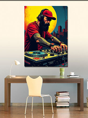 Kanvas Tablo Dj Ve Kırmızı Şapka