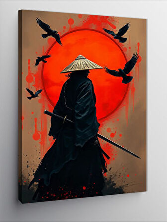 Kanvas Tablo Karanlıkta Samuray