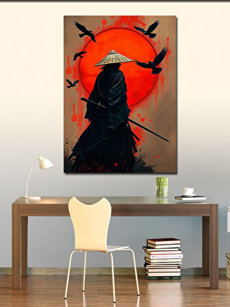 Kanvas Tablo Karanlıkta Samuray