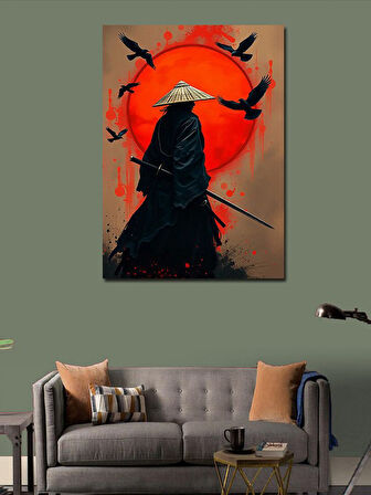Kanvas Tablo Karanlıkta Samuray