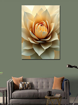 Kanvas Tablo Altın Lotus Çiçeği