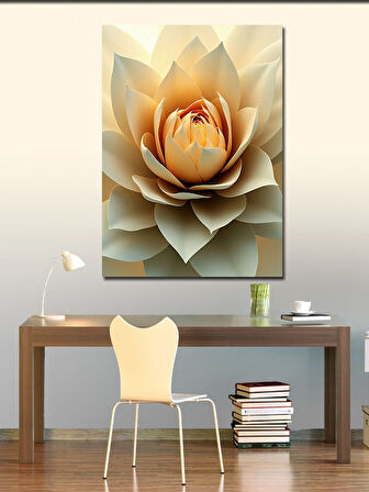 Kanvas Tablo Altın Lotus Çiçeği