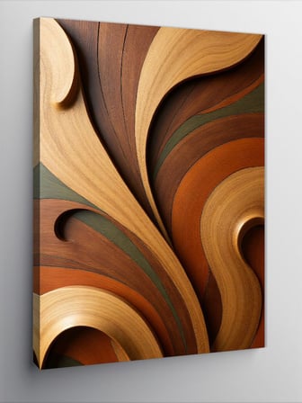 Kanvas Tablo Ahşap Spiral Desen