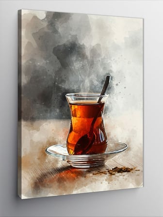 Kanvas Tablo Çay Bardağı Sanatı