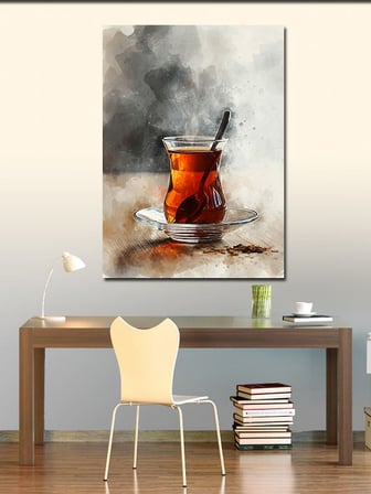 Kanvas Tablo Çay Bardağı Sanatı
