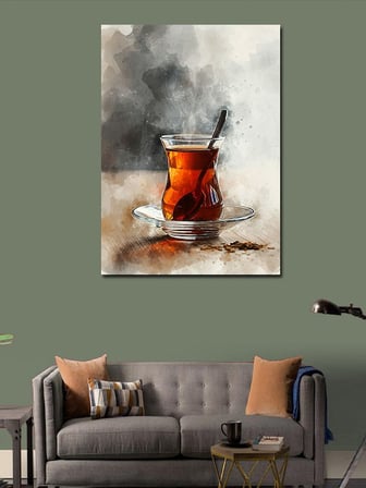 Kanvas Tablo Çay Bardağı Sanatı