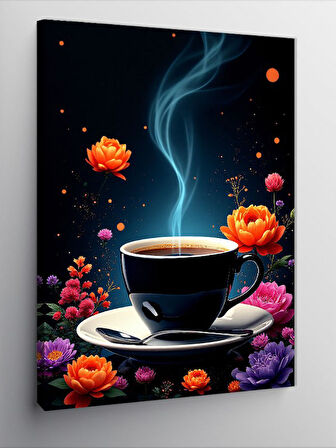 Kanvas Tablo Çay Fincanı Ve Buhar