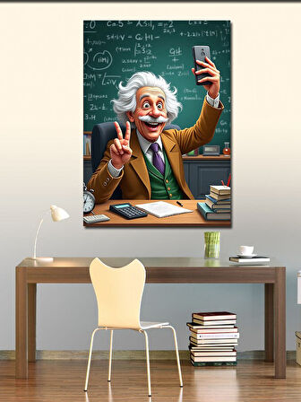 Kanvas Tablo Albert Einstein Çizgi Karakter