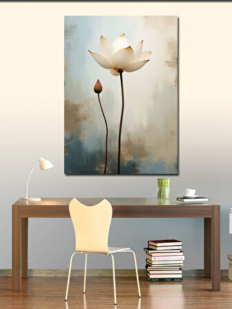 Kanvas Tablo Lotus Çiçeği Minimal Sanat