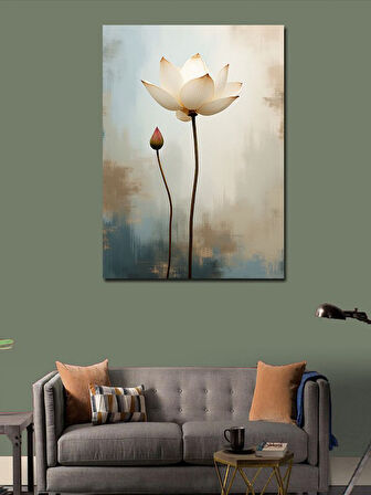 Kanvas Tablo Lotus Çiçeği Minimal Sanat