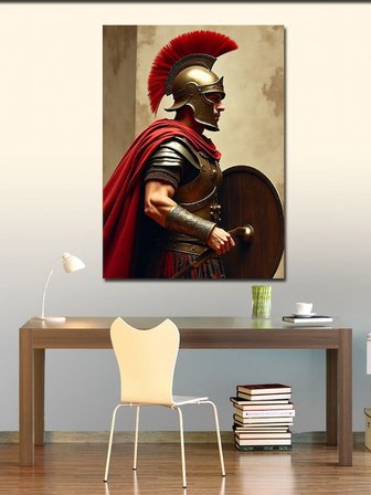 Kanvas Tablo Roma Askeri Kalkan İllüstrasyonu