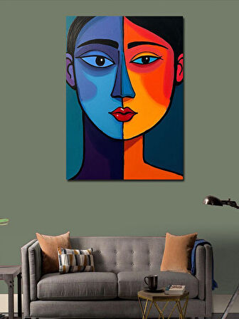 Kanvas Tablo Soyut İki Renk Yüz