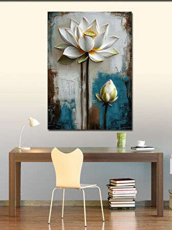 Kanvas Tablo Nilüfer Çiçeği Ve Yansıması