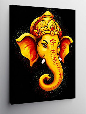 Kanvas Tablo Altın Ganesh Figürü