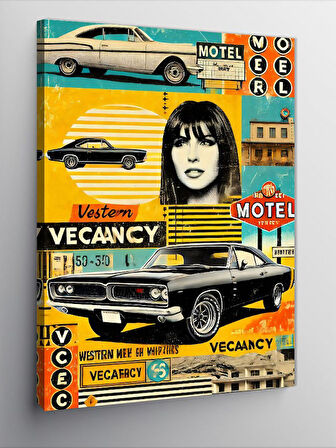 Kanvas Tablo Retro Motel Çıkışı