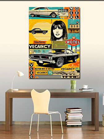 Kanvas Tablo Retro Motel Çıkışı