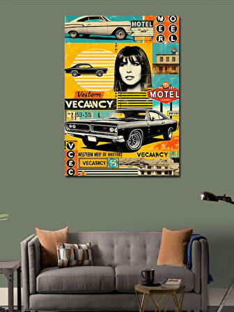 Kanvas Tablo Retro Motel Çıkışı