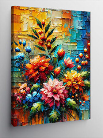 Kanvas Tablo Soyut Çiçek Çizimleri