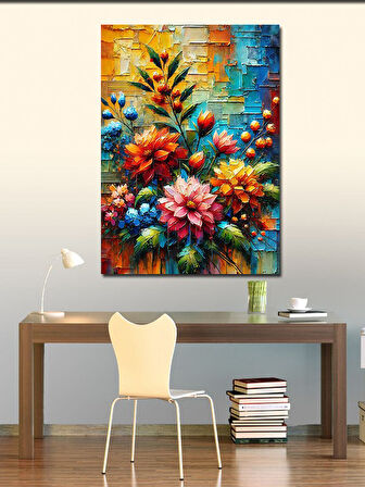 Kanvas Tablo Soyut Çiçek Çizimleri