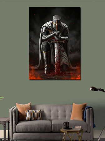 Kanvas Tablo Zırhlı Savaşçı Oturuşu
