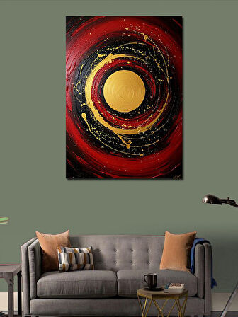 Kanvas Tablo Soyut Dairesel Sanat