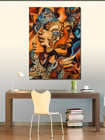 Kanvas Tablo Kadın Yüzü Çizimleri