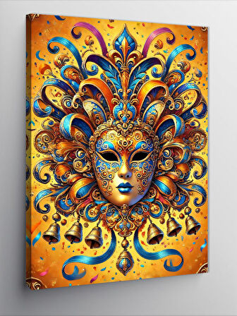 Kanvas Tablo Altın Maskeli Kadın