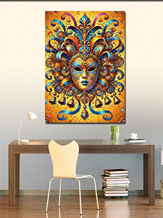 Kanvas Tablo Altın Maskeli Kadın