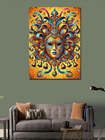 Kanvas Tablo Altın Maskeli Kadın