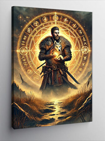 Kanvas Tablo Samuray ve Altın Çember