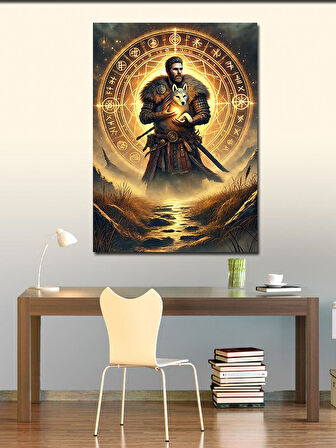 Kanvas Tablo Samuray ve Altın Çember