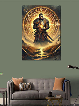 Kanvas Tablo Samuray ve Altın Çember