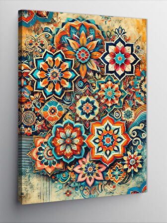 Kanvas Tablo Renkli Mozaik Desen