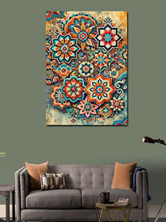 Kanvas Tablo Renkli Mozaik Desen