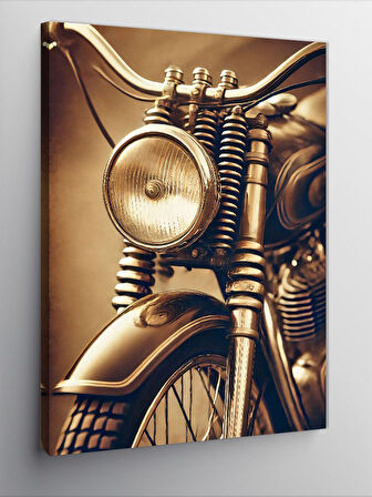 Kanvas Tablo Vintage Motosiklet Detayı