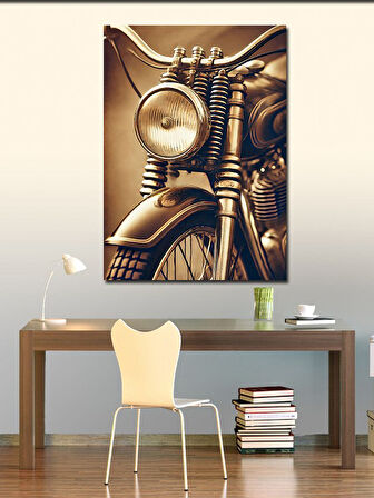 Kanvas Tablo Vintage Motosiklet Detayı