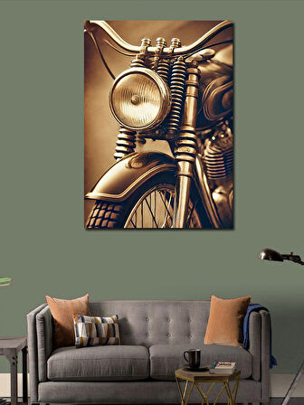 Kanvas Tablo Vintage Motosiklet Detayı
