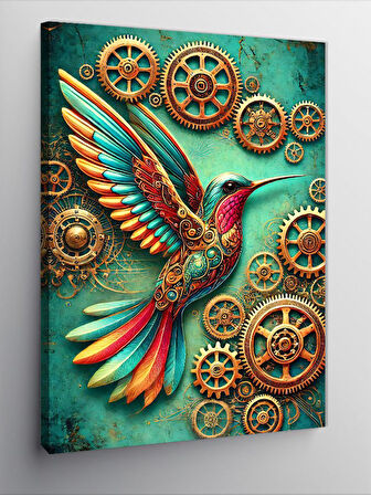 Kanvas Tablo Renkli Hummingbird Kuşu