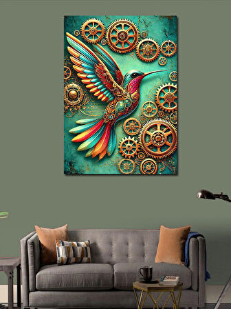 Kanvas Tablo Renkli Hummingbird Kuşu