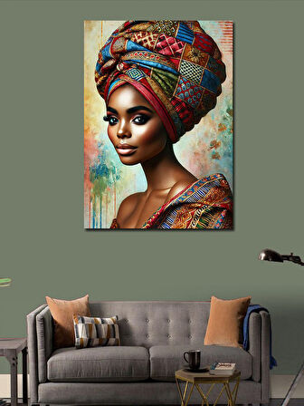 Kanvas Tablo Afrikalı Kadın Portresi
