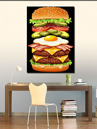 Kanvas Tablo Katlı Hamburger Görseli