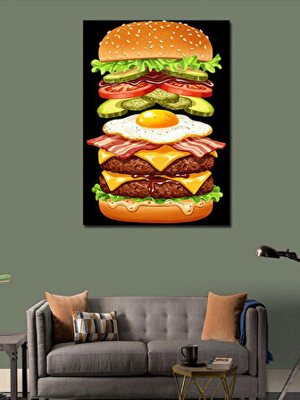 Kanvas Tablo Katlı Hamburger Görseli