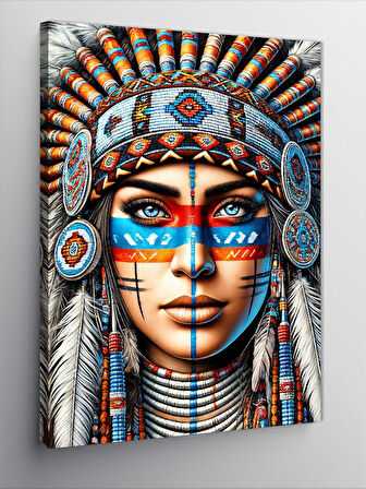 Kanvas Tablo Kızılderili Kadın Portresi
