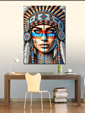 Kanvas Tablo Kızılderili Kadın Portresi