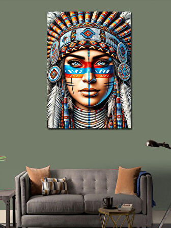 Kanvas Tablo Kızılderili Kadın Portresi