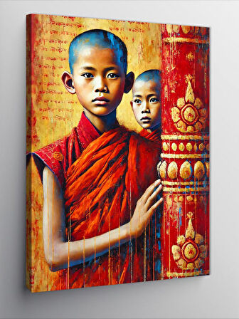 Kanvas Tablo Budist Çocuklar Portresi