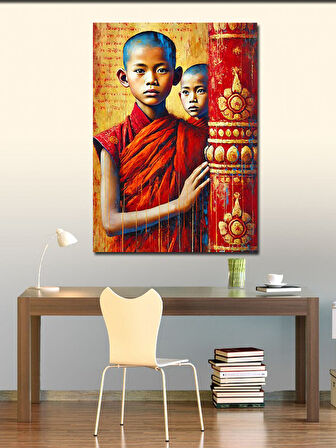 Kanvas Tablo Budist Çocuklar Portresi