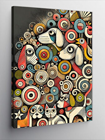 Kanvas Tablo Renkli Soyut Halkalar