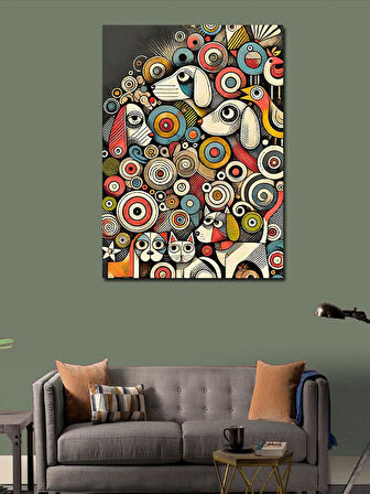 Kanvas Tablo Renkli Soyut Halkalar